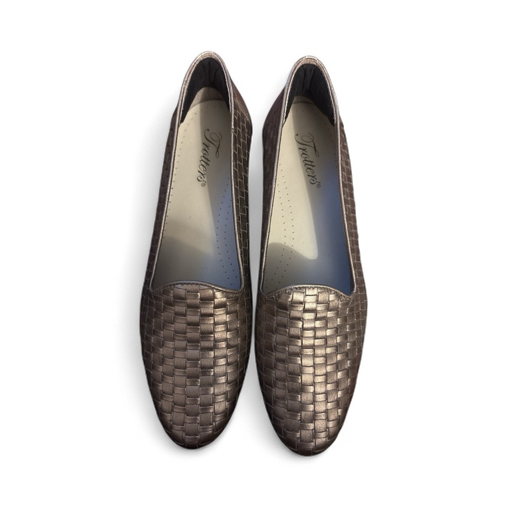Trotters Liz Ballet Flat In Pewter, Size 8.5N, Excellent Condition